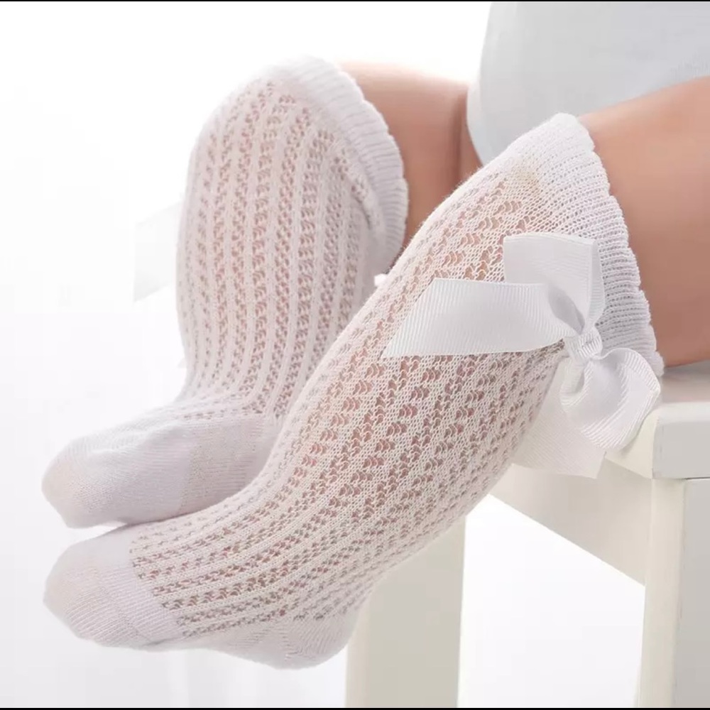 5 Pairs Knee high Socks for baby girls - Picture 6 of 16